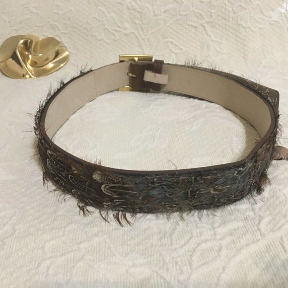 NWOT Genuine Leather feathered brown Belt by TreVero - Picture 3 of 6